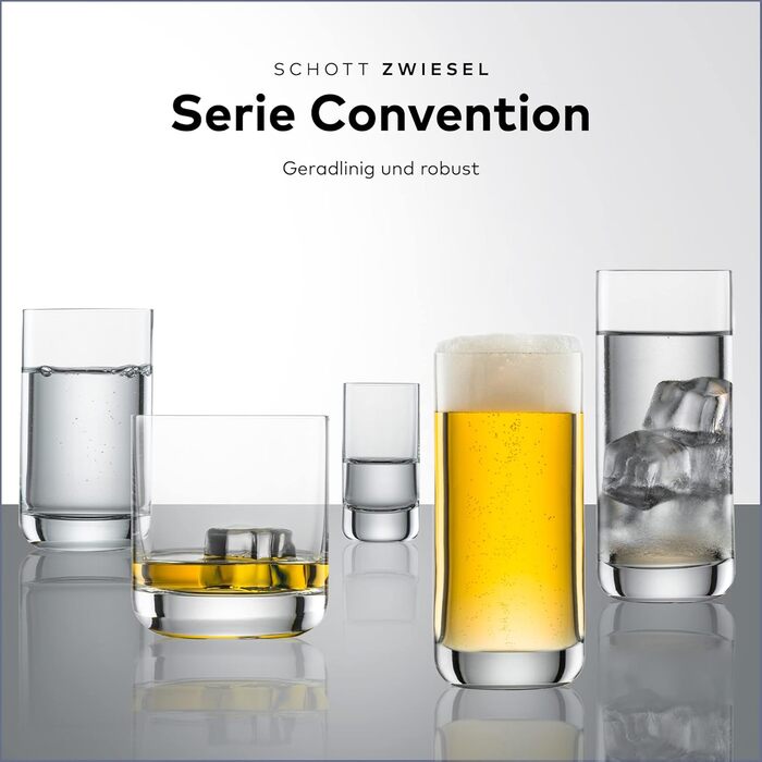 SCHOTT ZWIESEL Longdrink Glasses Convention (Set of 6), straight-lined glasses for long drinks, dishwasher-safe Tritan crystal glasses, Made in Germany (Article No. 175495)