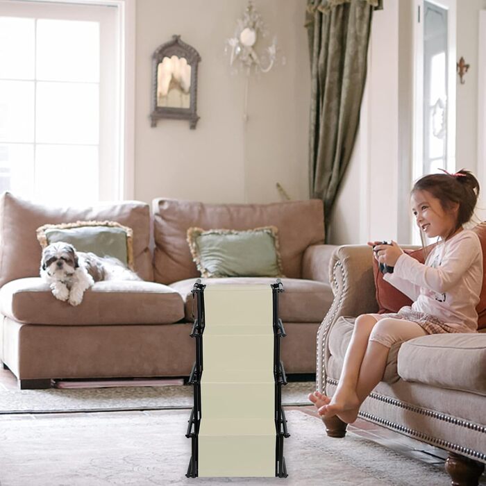 Зручна рампа для собак у машину, підходить для великих та маленьких собак. Складана рамка для авто, витримує вагу 90 кг (139*45*76 см - чорний/бежевий)