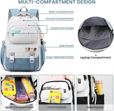 Шкільний рюкзак IvyH для дівчаток та хлопчиків, 15.6