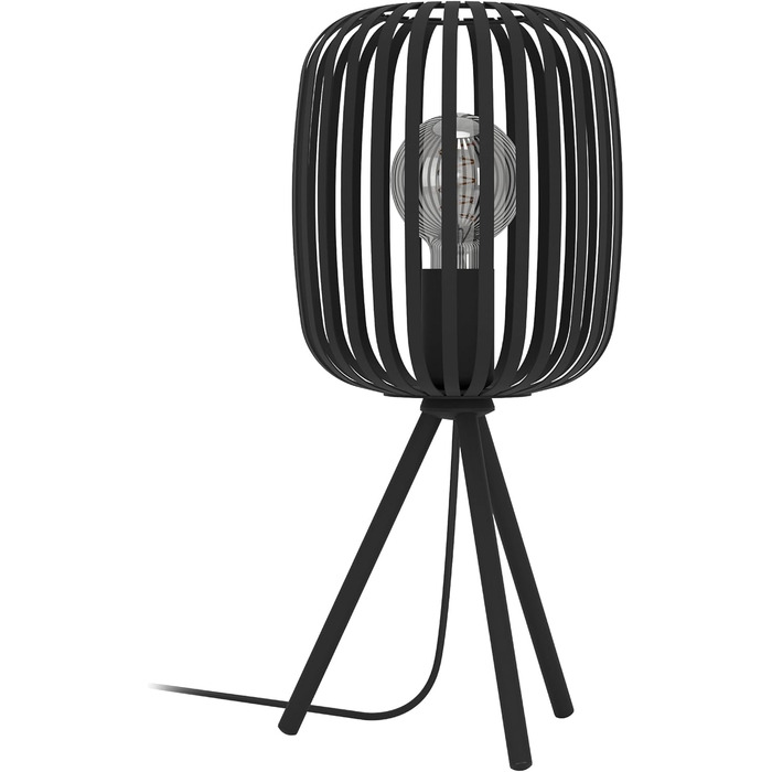 Настільна лампа EGLO Romazzina на штативі, чорна металева, E27, для спальні та вітальні