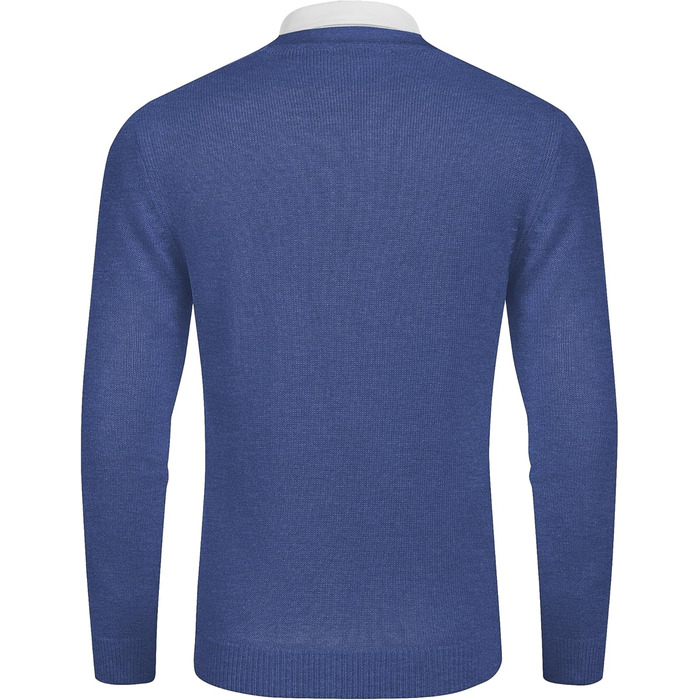 Чоловічий в'язаний кардиган COOFANDY з V-подібним вирізом, повсякденний, легкий, на ґудзиках, синій (M)