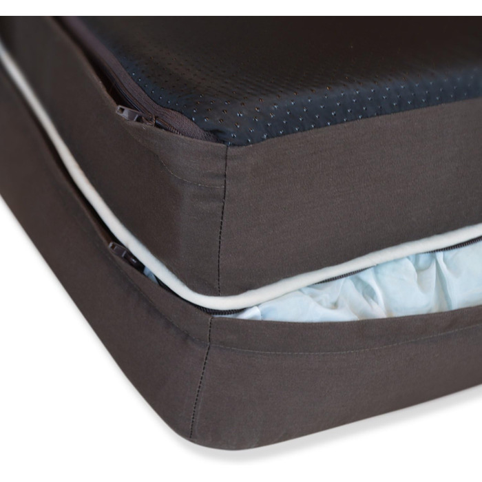 Ліжко для собак та котів PetFusion Ultimate Solid Memory Foam 2.5' - ортопедичне, коричневе, 91 x 71 x 23 см