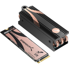 SABRENT SSD M.2 NVMe Gen 4 з радіатором, 8TB, PCIe 4.0, 7100 MB/s, для ПК, PS5, ноутбуків та десктопів
