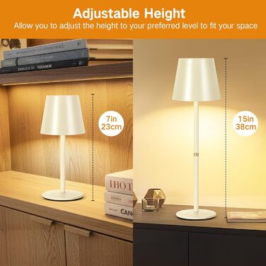 LED-лампа настільна бездротова OUTON, 2 шт. - сенсорне керування, 3 режими, USB-C зарядка, IP54, 30 годин, для дому/саду, чорний/бежевий