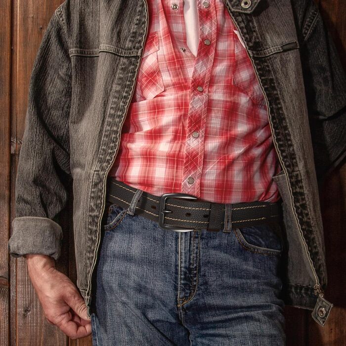 Чоловічий шкіряний ремінь Wrangler коричневого кольору з тисненням логотипа для джинсів та штанів хакі, розмір 44
