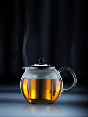 Bodum 1802-16 Assam: Френч-прес для чаю, 1,5 л, нержавіюча сталь, скло