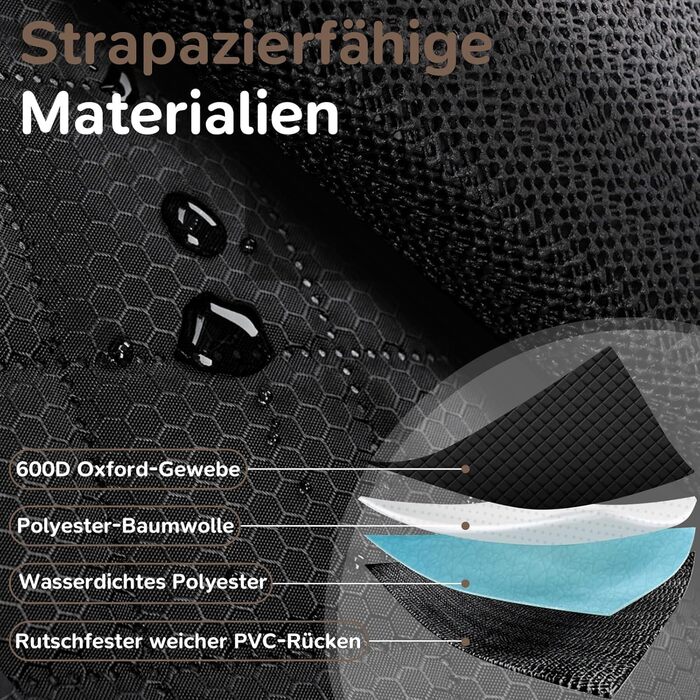 Захист для заднього сидіння автомобіля Angooni для собак - водовідштовхувальний, антиковзний, стійкий до подряпин (135x120 см), сумісний з автокріслом Isofix