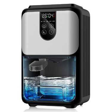 Електричний осушувач повітря 1800 мл з автовимкненням, тихий осушувач для дому з 7 кольоровою підсвіткою, таймером 48 годин - ідеальний для спальні, ванної кімнати, підвалу, кемперу та шафи. Сірий колір.