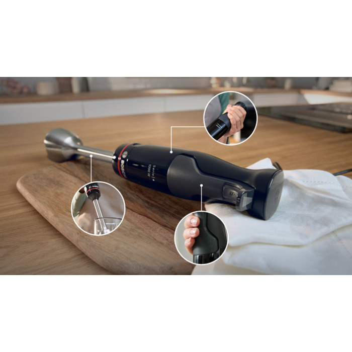 Занурювальний блендер Bosch MSM4B624, 1000 Вт, чорний