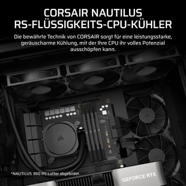 Система водяного охолодження Corsair Nautilus 360 RS для CPU - 240 мм, 3 вентилятори, чорний (без RGB)