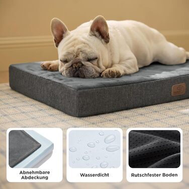 Ортопедична подушка для собак BEDSURE - 61x41x8 см, з ефектом пам'яті, кучельна, для маленьких собак