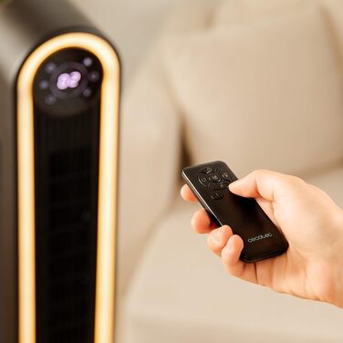 Турбовентилятор Cecotec EnergySilence 9090 Skyline Ionic, 119 см, 45 Вт, іонізатор, LED-дисплей, пульт ДК, 3 режими, 12 год таймер, осциляція 70º, висота 47' (42' висота), чорний