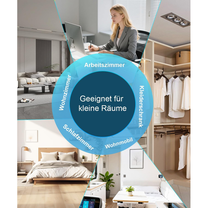 Електричний осушувач повітря 2600 мл з тихим режимом та підсвіткою, захист від замерзання. Ідеально для кухні/підвалу