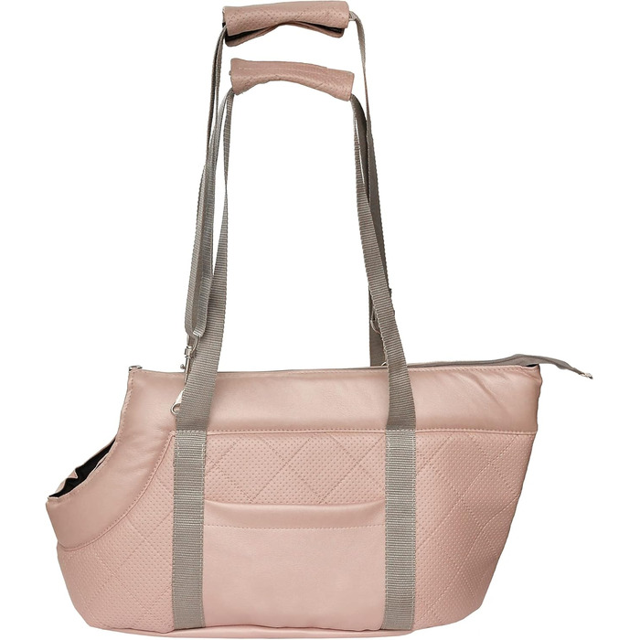 Сумка-переноска для собак та котів | Сумка на плече для тварин з гумкою та карабіном | до 15 кг | Матеріал: штучна замша (вельвет) | Розмір: L | Колір: Чорний (L, Рожева (штучна шкіра))