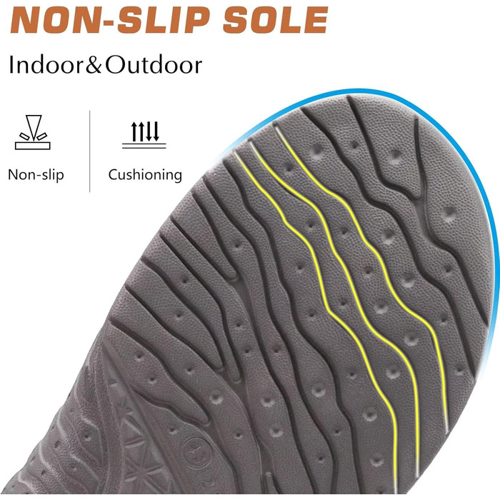 Чоловічі капці KuaiLu з піною з пам'яті, зручні, ручної роботи, з мікрозамшею, на слизькій підошві, з підтримкою склепіння стопи, з теплою підкладкою з штучного хутра, гумова підошва, для дому та вулиці (47 EU, Сірий хутро)