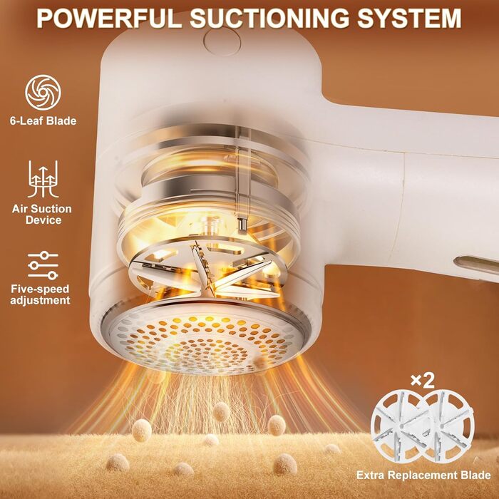 Електричний видалення ворсу Cozary: 6 лез, 5 швидкостей, LED-дисплей, для одягу