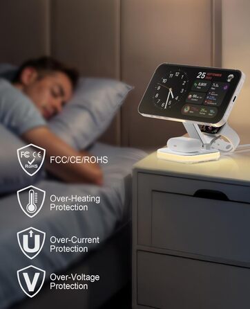 Зарядний пристрій MagSafe 5-в-1 з бездротовою зарядкою 15W для iPhone 17/16/15/14/13/12, AirPods 3/2/Pro (з адаптером 25W та кабелем USB-C 1м)