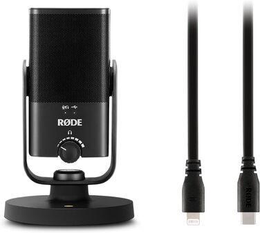 RØDE USB-мікрофон: студійний конденсаторний мікрофон для подкастів, стрімінгу, геймінгу, музичного виробництва, вокалу та інструментів (чорний)