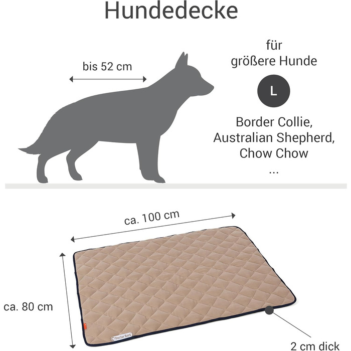 Підстилка для собак Doctor Bark - флісова, двостороння, 100x80 см (Бежевий/Морський)