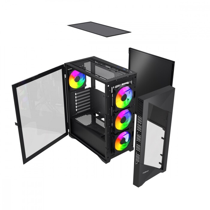 Корпус Gembird Fornax 900 ARGB Midi Tower, чорний