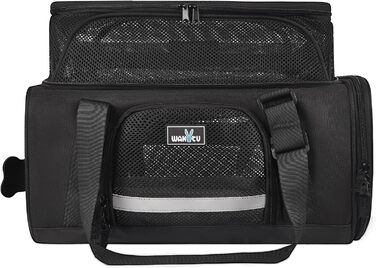 Транспортна переноска для котів та собак, що розкладається, для подорожей літаком, сірого кольору (L 45см x B 28см x H 21см)