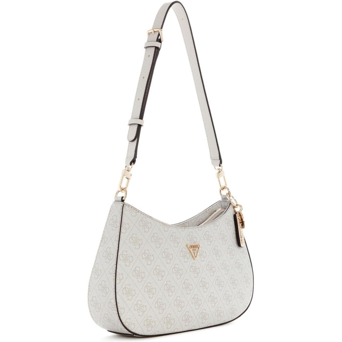 Сумка GUESS Noelle II Top Zip, біла з принтом, через плече
