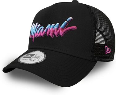 Кепка New Era Miami Heat NBA, регульована, бейсболка Snapback Trucker 9Forty, універсальний розмір (Trucker-Heat-Black#28449)