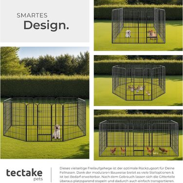 Тектейк вольєр для цуценят, 60 см, 8 грат, чорний - 402502
