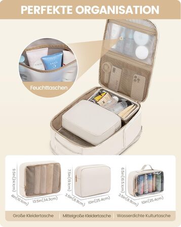 Рюкзак для ручної поклажі OVEVOOK для жінок, 40 л, для подорожей, з відділенням для взуття, для ноутбука 17 дюймів, водонепроникний, для бізнес-поїздок та вихідних (білий, L)