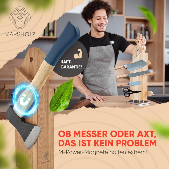 MARSHOLZ Knife Block without Knives Magnetic [Integrated Bottle Opener] Knife Holder for Everyone | View Images Now