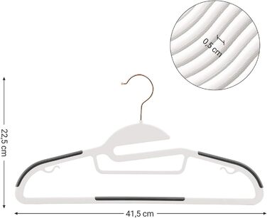 Набір вішалок SONGMICS 30 шт., для костюмів, з пластику, преміум-якість, антиковзаюче покриття, економія місця, 0,5 см товщина, гачок рожевого золота, поворот на 360°, ширина 41,5 см, світло-сірий + темно-сірий