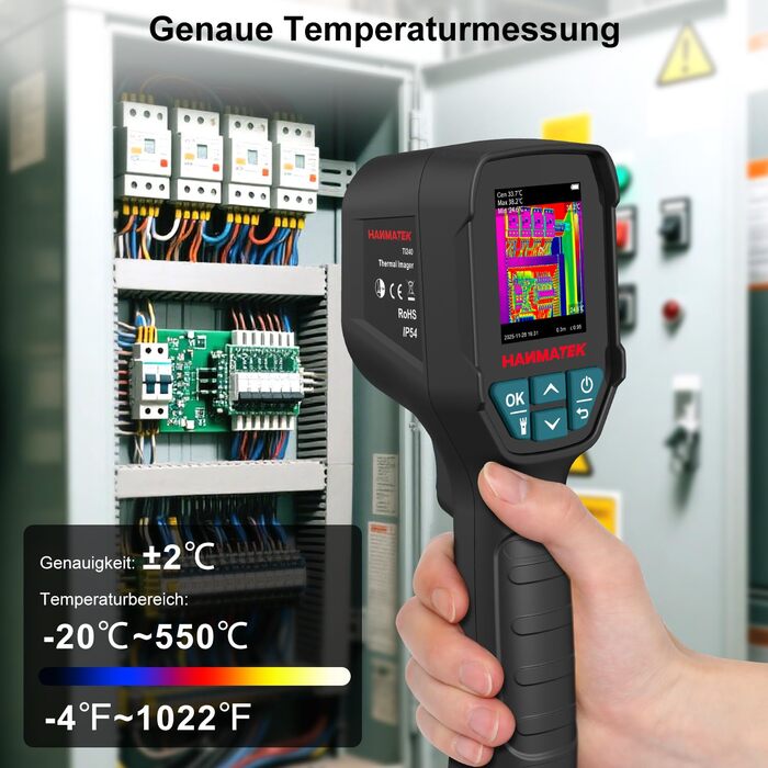 Тепловізор HANMATEK Ti240 для виявлення температурних аномалій та полювання: роздільна здатність 240x240, діапазон температур -68°F до +752°F, акумулятор