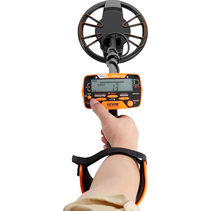 Металдетектор VEVOR Profi: професійний прилад для пошуку металу з котушкою 30 см, 7 режимів, водонепроникність IP68 (глибина занурення до 3 м), золотий шукач, регульована ручка, Bluetooth-гарнітура, точне визначення місця розташування (25,4 см)