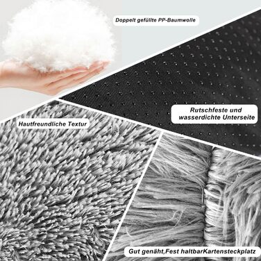 CALIYO Крісло-лежанка для собак та котів середнього розміру, м'яке, миється, діаметр 70 см (100 см), сірий