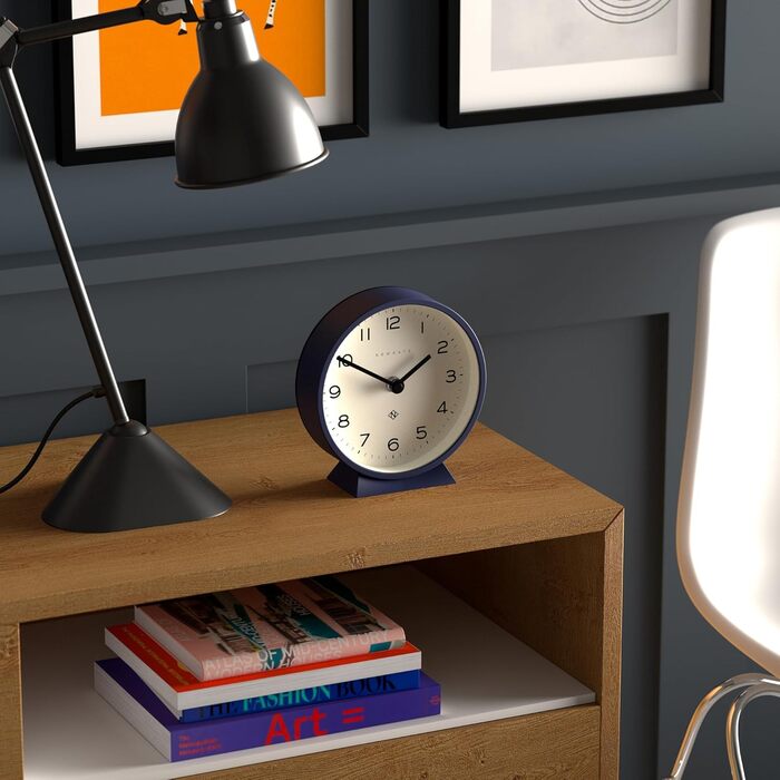 NEWGATE® M Silent Mantel Clock - 'No Tick' - A Modern Mantel Clock - Small Clock - Mantel Clocks - Minimalist Dial - (Midnight Blue)