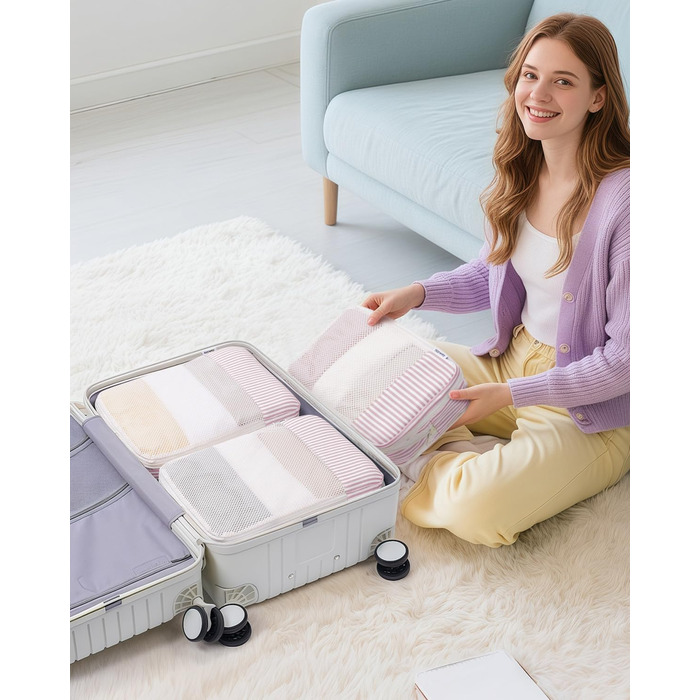 Набір органайзерів для валізи Narwey (6 шт.) - компресійні кубики для подорожей, рюкзаки, сумки-органайзери