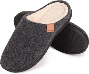 Тапочки для дому чоловічі Hoefirm, зимові, з піною Memory Foam, чорні, розмір 40/41 EU
