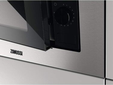 Вбудована мікрохвильова піч Zanussi ZMSN5SX, 17 л, 700 Вт, 6 рівнів потужності, чорний/нержавіюча сталь