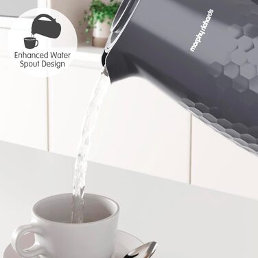 Електричний чайник Morphy Richards Hive, 1.5 л, сірий, з фільтром від накипу