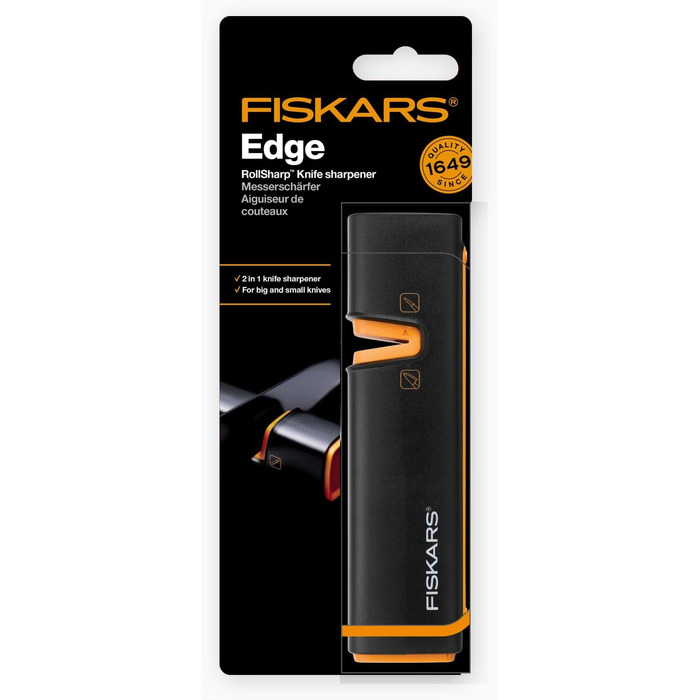 Точилка для ножів Fiskars Edge 17 см, дерев'яна (береза), чорна - 1003099
