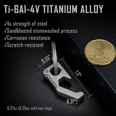 KeyUnity KA13 Titan Bottle Opener Keychain, 2-in-1 EDC Keychian Tool - Bottle Opener & Screwdriver, suitable for all glass bottle caps