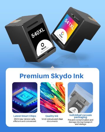 Комплект картриджів 540XL та 541XL для принтерів Canon Pixma TS5150, TS5151, TS5100, MG3650, MG3550, MX525, MG3150, MG3250 (чорний та кольоровий), сумісні