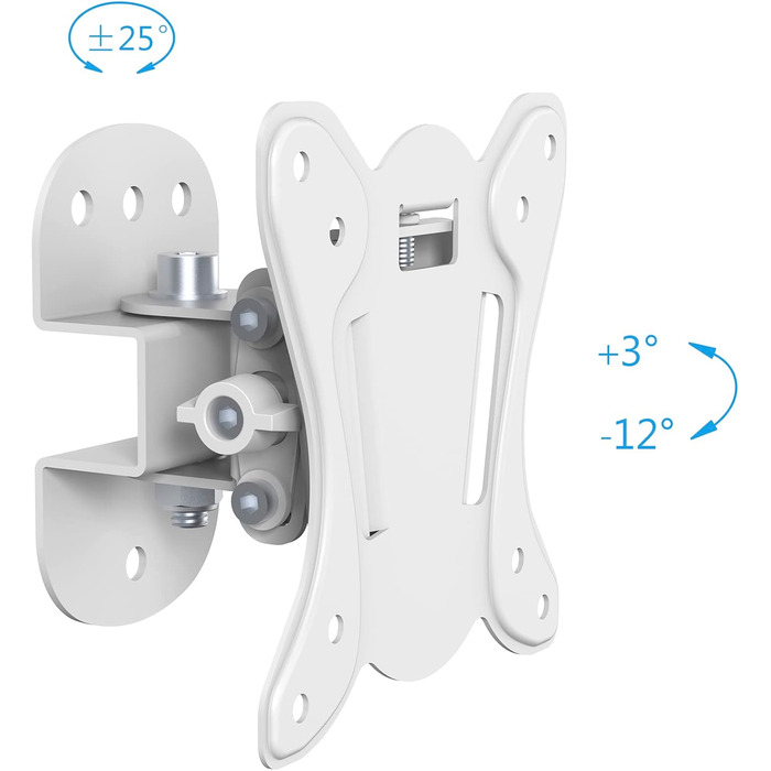Кріплення для телевізора PureMounts® Swivel, VESA 100, відстаннь від стіни 75 мм, біле, вантажопідйомність 25 кг