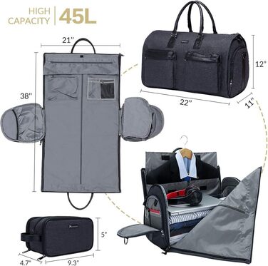 Garment Bag Suit Cover for Men Women, Suit Travel Bag, Clothing Bags Shoe Bag - 2 in 1 Hanging Suitcase Garment Travel Bags, High-Quality Garment Bag for Suit and Dress