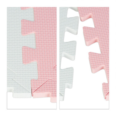 Relaxdays Puzzle Mat Pink and White