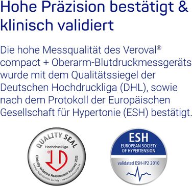 Veroval Compact + Тонометр на плечі BPU 26: виявлення фібриляції передсердь (AFib), передача даних у додаток, Bluetooth