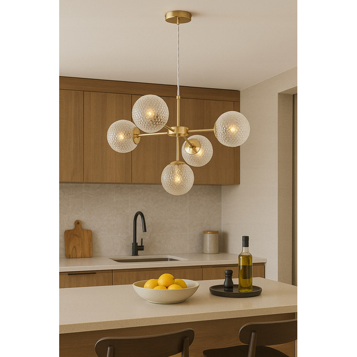 Підвісна люстра Elko-Lighting Stella — 5 точок освітлення, цоколь E27