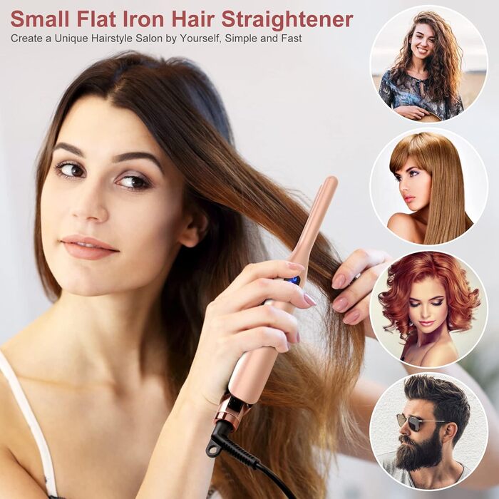 Професійний випрямляч для волосся JAETON Mini Rose Gold 2 в 1 (130-220°C) з рукавичкою