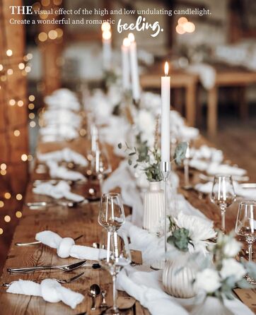 Set of 12 candle holders, French colored candlestick holders, suitable for 3/4 inch thick candles, high candle stand made of metal for wedding, home decoration, Candle-Light-Dinner (Silver, 18 pieces)
