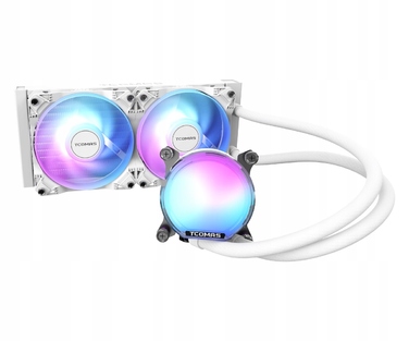 Рідинне охолодження AIO TCOMAS LE100 240 ARGB (2x120мм, до 2500RPM), Біле